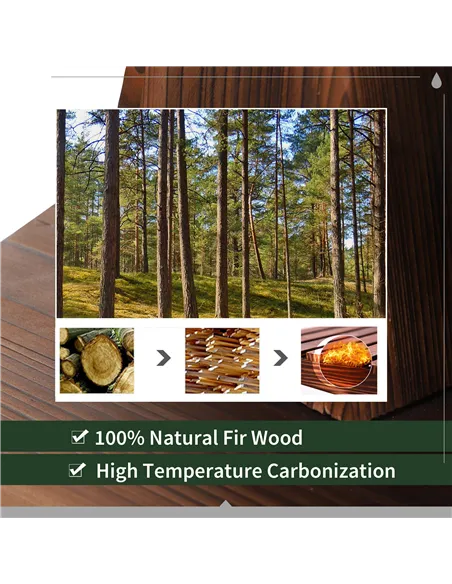 Outsunny Wood Barrel Patio Water Fountain Garden Decorative Ornament Water Feature with Electric Pump