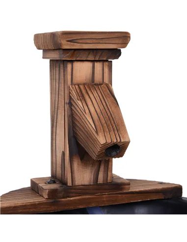 Outsunny Wood Barrel Patio Water Fountain Garden Decorative Ornament Water Feature with Electric Pump