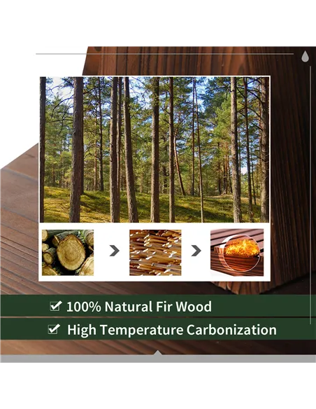 Outsunny Wooden Water Pump Fountain, 2 Tier-Fir Wood