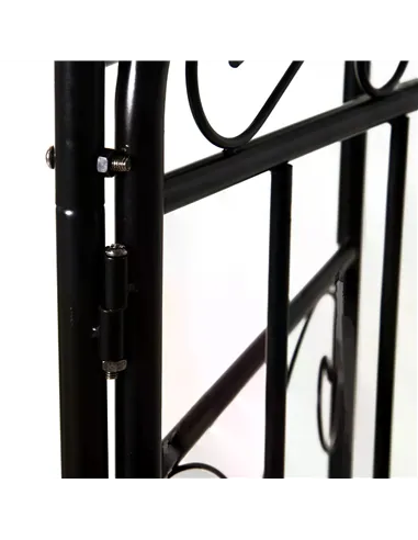 Outsunny Garden Decorative Metal Arch with Gate Outdoor Patio Trellis Arbor for Climbing Plant Archway Antique Black - 108L x 45