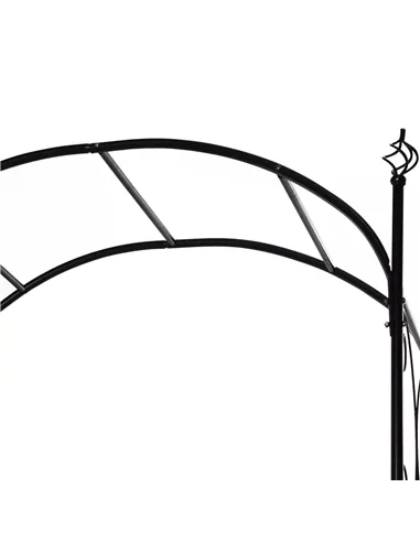 Outsunny Garden Decorative Metal Arch with Gate Outdoor Patio Trellis Arbor for Climbing Plant Archway Antique Black - 108L x 45
