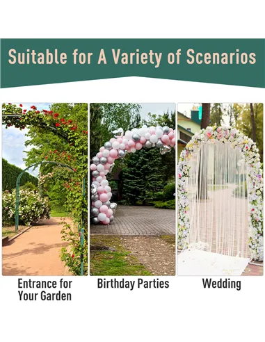 Outsunny Garden Outdoor Entrance Arch with Door Outdoor Patio Decoration for Rose Trellis Arbour Climbing Plant 131L x 49W x 200
