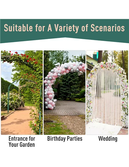 Outsunny Garden Outdoor Entrance Arch with Door Outdoor Patio Decoration for Rose Trellis Arbour Climbing Plant 131L x 49W x 200