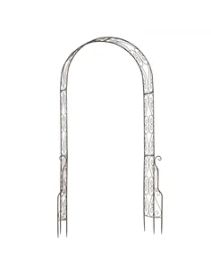Outsunny Metal Garden Arch Trellis, Decorative Arbour Archway for Walkway Path Ceremony Wedding Party, 120 x 30 x 226cm