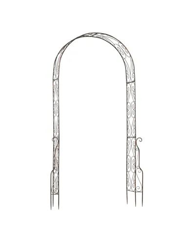Outsunny Metal Garden Arch Trellis, Decorative Arbour Archway for Walkway Path Ceremony Wedding Party, 120 x 30 x 226cm