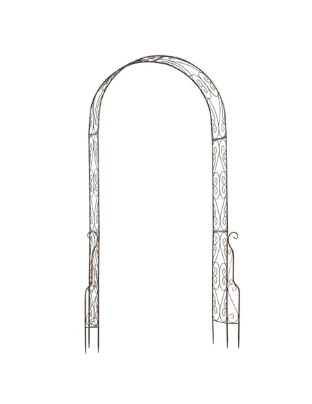 Outsunny Metal Garden Arch Trellis, Decorative Arbour Archway for Walkway Path Ceremony Wedding Party, 120 x 30 x 226cm