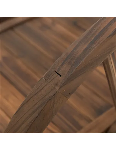 Outsunny Wooden Garden Bridge Lawn Décor Stained Finish Arc Outdoor Pond WalkwayYard Decoration Half Wheeled Railings 100L x 50W