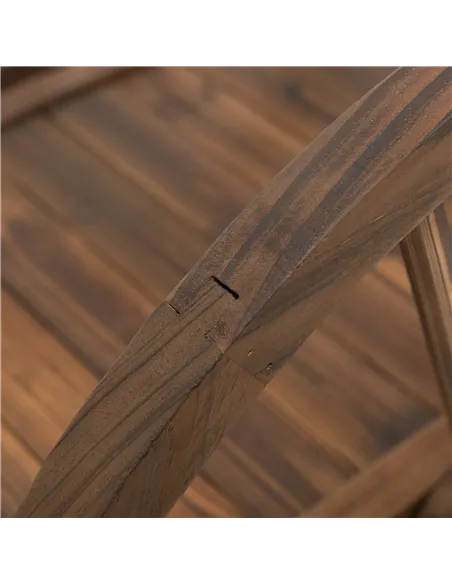 Outsunny Wooden Garden Bridge Lawn Décor Stained Finish Arc Outdoor Pond WalkwayYard Decoration Half Wheeled Railings 100L x 50W