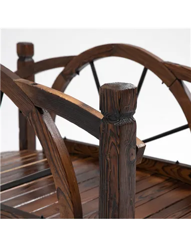 Outsunny 1.5M Wooden Garden Bridge Decorative Arc Footbridge with Safety Guardrail Outdoor Lawn Pond Bridge Walkway Stained Wood