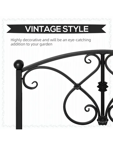 Outsunny 102L x 48W x 49H Classic Metal Garden Bridge with Safety Railings Arc Footbridge Decorative Pond Bridge for Backyard Cr