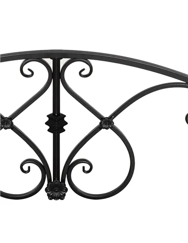 Outsunny 102L x 48W x 49H Classic Metal Garden Bridge with Safety Railings Arc Footbridge Decorative Pond Bridge for Backyard Cr