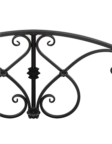 Outsunny 102L x 48W x 49H Classic Metal Garden Bridge with Safety Railings Arc Footbridge Decorative Pond Bridge for Backyard Cr