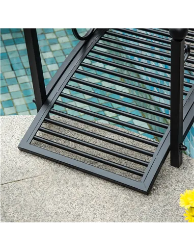 Outsunny 102L x 48W x 49H Classic Metal Garden Bridge with Safety Railings Arc Footbridge Decorative Pond Bridge for Backyard Cr