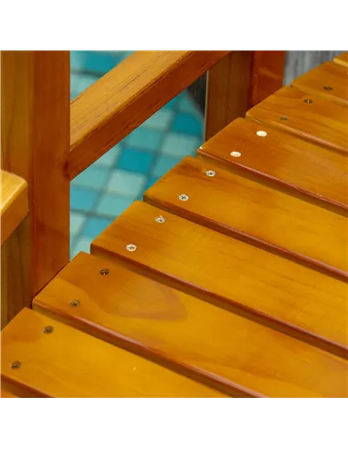 Outsunny Wooden Garden Bridge with Safety Railings, Arc Footbridge for Pond Backyard Stream, Brown