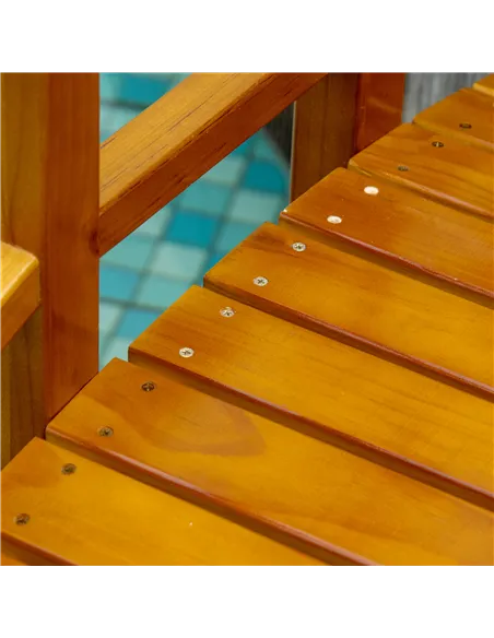 Outsunny Wooden Garden Bridge with Safety Railings, Arc Footbridge for Pond Backyard Stream, Brown