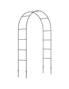 Outsunny Outdoor Garden Arch, Metal Garden Arbor for Climbing Plants, Roses, Vines, Wedding Arch for Outdoor, 140L x 40W x 240H 
