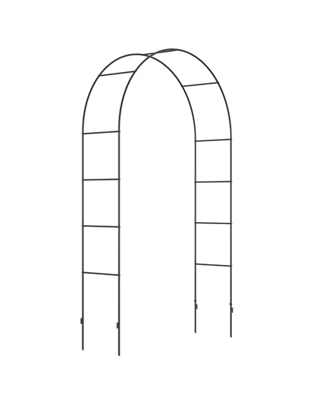 Outsunny Outdoor Garden Arch, Metal Garden Arbor for Climbing Plants, Roses, Vines, Wedding Arch for Outdoor, 140L x 40W x 240H 