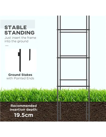 Outsunny Outdoor Garden Arch, Metal Garden Arbor for Climbing Plants, Roses, Vines, Wedding Arch for Outdoor, 140L x 40W x 240H 