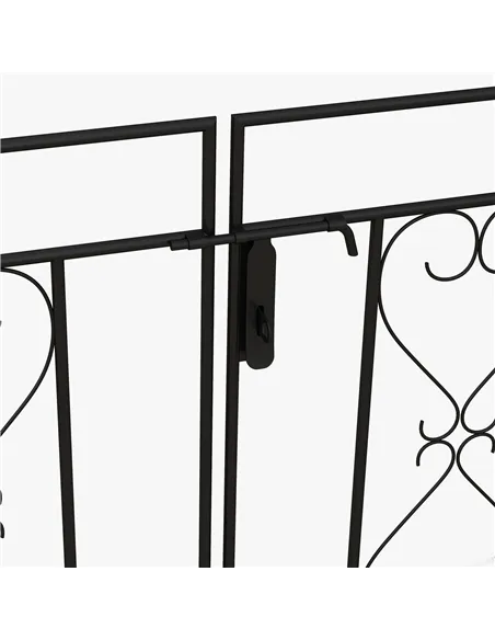 Outsunny Decorative Garden Arch, with Gate - Black