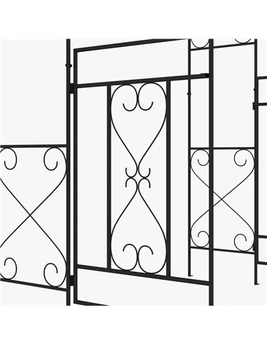 Outsunny Decorative Garden Arch, with Gate - Black