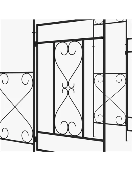Outsunny Decorative Garden Arch, with Gate - Black