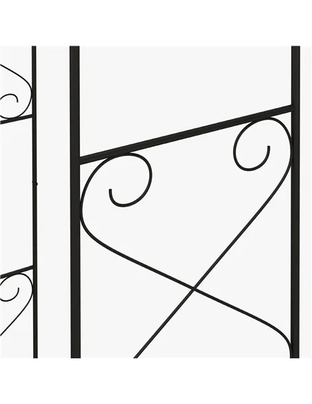 Outsunny Decorative Garden Arch, with Gate - Black