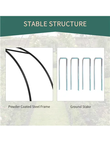 Outsunny Outdoor Garden Arch with Double Gates, Metal Garden Arbor for Climbing Plants, Roses, Vines, Wedding Arch for Outdoor, 