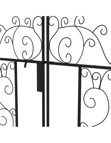 Outsunny Outdoor Garden Arch with Double Gates, Metal Garden Arbor for Climbing Plants, Roses, Vines, Wedding Arch for Outdoor, 