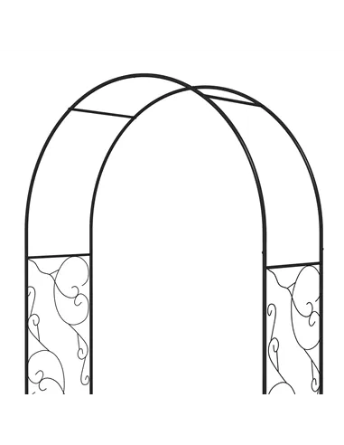 Outsunny Outdoor Garden Arch with Double Gates, Metal Garden Arbor for Climbing Plants, Roses, Vines, Wedding Arch for Outdoor, 