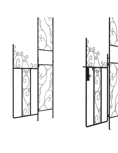 Outsunny Outdoor Garden Arch with Double Gates, Metal Garden Arbor for Climbing Plants, Roses, Vines, Wedding Arch for Outdoor, 