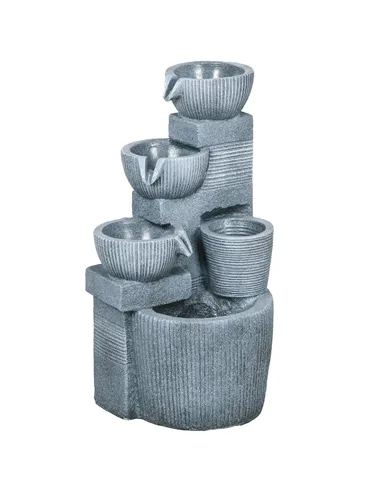 Outsunny Solar Powered Outdoor Water Fountain - Dark Grey