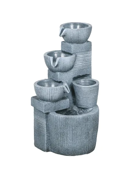 Outsunny Solar Powered Outdoor Water Fountain - Dark Grey