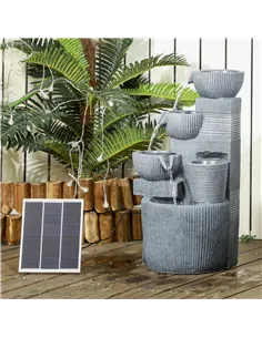 Outsunny Solar Powered Outdoor Water Fountain - Dark Grey 2