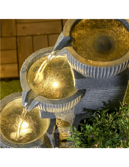 Outsunny Solar Powered Outdoor Water Fountain - Dark Grey