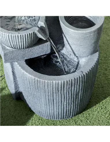 Outsunny Solar Powered Outdoor Water Fountain - Dark Grey