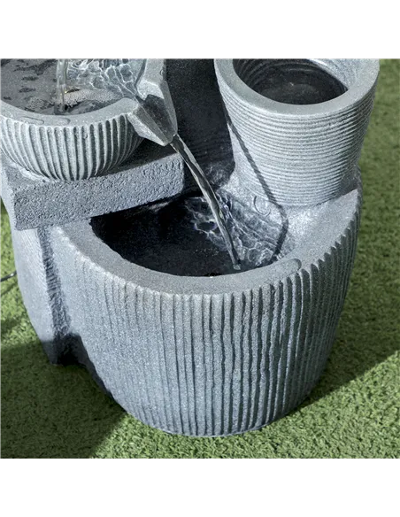 Outsunny Solar Powered Outdoor Water Fountain - Dark Grey