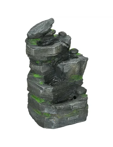 Outsunny Garden Water Feature with LED Lights - Dark Grey