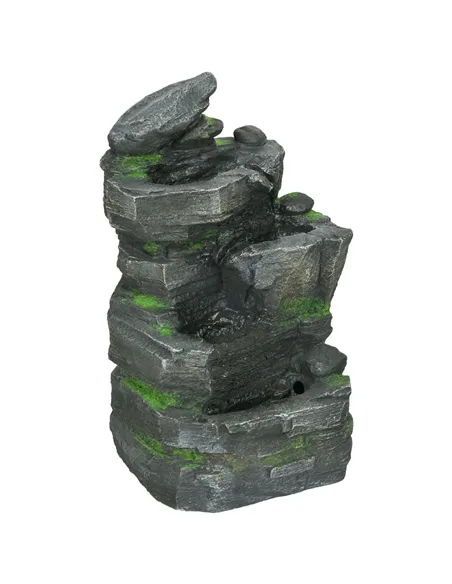 Outsunny Garden Water Feature with LED Lights - Dark Grey