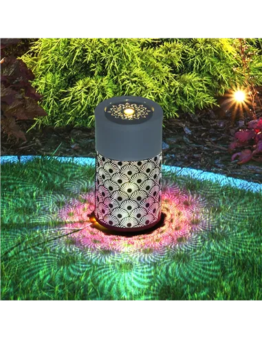 Outsunny 30 cm Tall Garden Waterfall Fountain with LED Lights and Pump, Garden Water Feature Water Fountain with Adjustable Flow