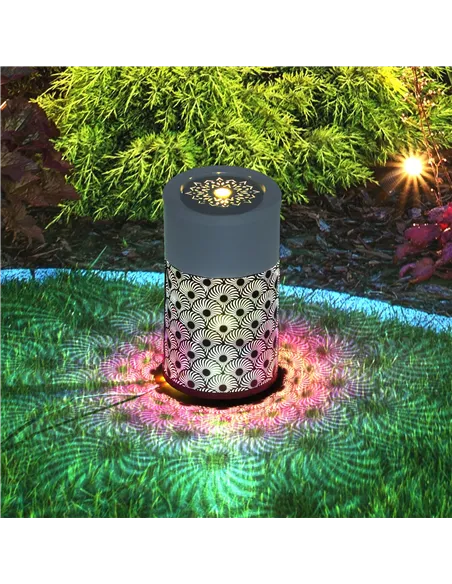 Outsunny 30 cm Tall Garden Waterfall Fountain with LED Lights and Pump, Garden Water Feature Water Fountain with Adjustable Flow