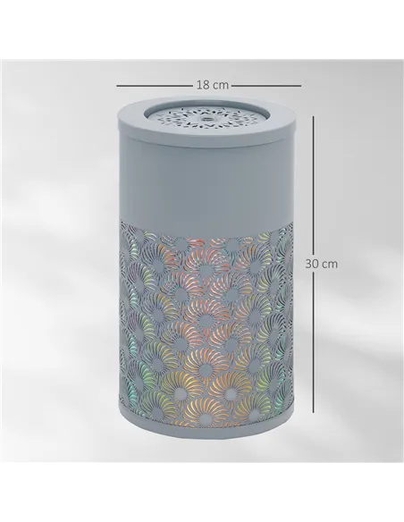 Outsunny 30 cm Tall Garden Waterfall Fountain with LED Lights and Pump, Garden Water Feature Water Fountain with Adjustable Flow