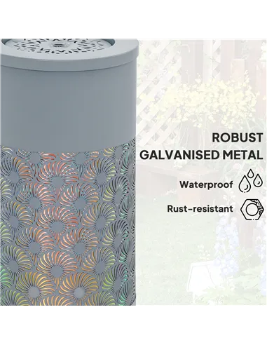 Outsunny 30 cm Tall Garden Waterfall Fountain with LED Lights and Pump, Garden Water Feature Water Fountain with Adjustable Flow