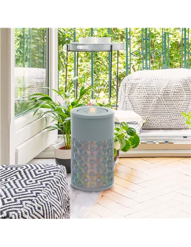 Outsunny 30 cm Tall Garden Waterfall Fountain with LED Lights and Pump, Garden Water Feature Water Fountain with Adjustable Flow