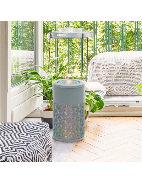 Outsunny 30 cm Tall Garden Waterfall Fountain with LED Lights and Pump, Garden Water Feature Water Fountain with Adjustable Flow