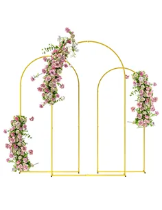 Outsunny Wedding Arch Frame Set, 2.2, 2, 1.8 m Metal Arch Backdrop Stand Set of 3, Balloon Arch Stand Set for Birthday Party, Br