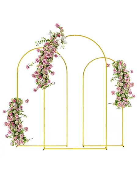 Outsunny Wedding Arch Frame Set, 2.2, 2, 1.8 m Metal Arch Backdrop Stand Set of 3, Balloon Arch Stand Set for Birthday Party, Br