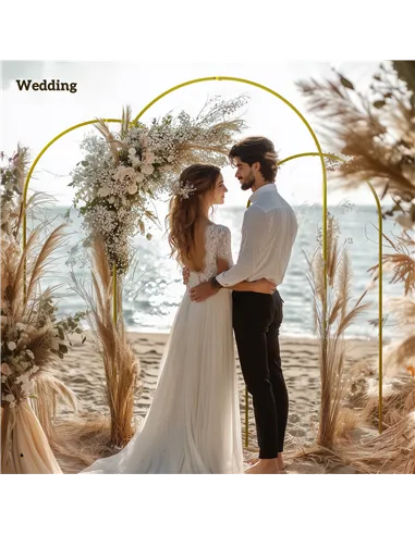 Outsunny Wedding Arch Frame Set, 2.2, 2, 1.8 m Metal Arch Backdrop Stand Set of 3, Balloon Arch Stand Set for Birthday Party, Br