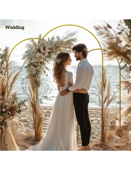 Outsunny Wedding Arch Frame Set, 2.2, 2, 1.8 m Metal Arch Backdrop Stand Set of 3, Balloon Arch Stand Set for Birthday Party, Br