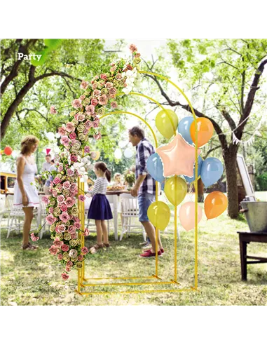 Outsunny Wedding Arch Frame Set, 2.2, 2, 1.8 m Metal Arch Backdrop Stand Set of 3, Balloon Arch Stand Set for Birthday Party, Br