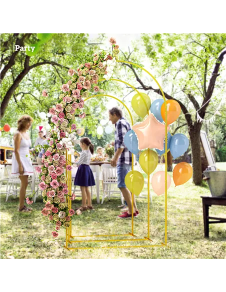 Outsunny Wedding Arch Frame Set, 2.2, 2, 1.8 m Metal Arch Backdrop Stand Set of 3, Balloon Arch Stand Set for Birthday Party, Br